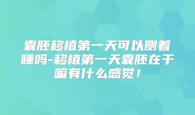 囊胚移植第一天可以侧着睡吗-移植第一天囊胚在干嘛有什么感觉！