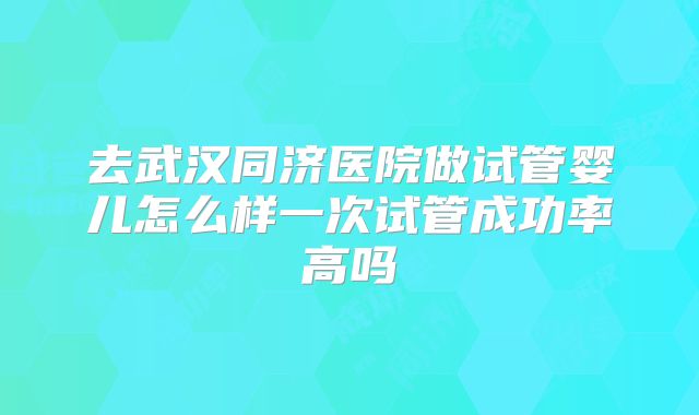 去武汉同济医院做试管婴儿怎么样一次试管成功率高吗