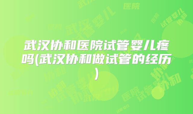 武汉协和医院试管婴儿疼吗(武汉协和做试管的经历)