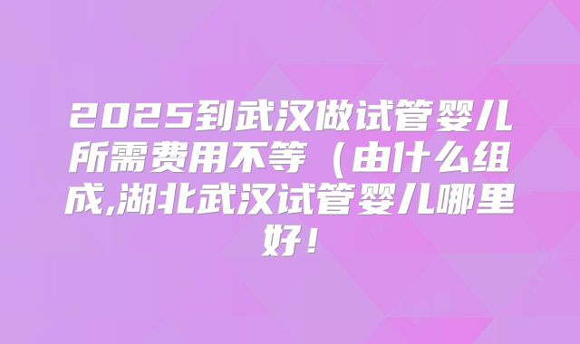 2025到武汉做试管婴儿所需费用不等(由什么组成,湖北武汉试管婴儿哪里好!