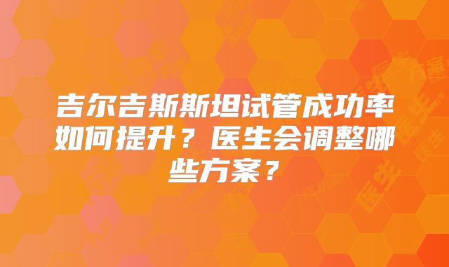 吉尔吉斯斯坦试管成功率如何提升？医生会调整哪些方案？