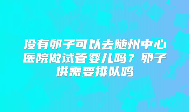 没有卵子可以去随州中心医院做试管婴儿吗?卵子供需要排队吗
