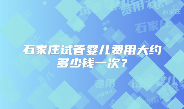 石家庄试管婴儿费用大约多少钱一次?