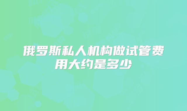 俄罗斯私人机构做试管费用大约是多少
