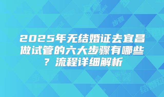 2025年无结婚证去宜昌做试管的六大步骤有哪些？流程详细解析