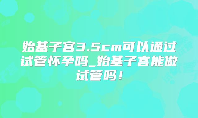 始基子宫3.5cm可以通过试管怀孕吗_始基子宫能做试管吗！