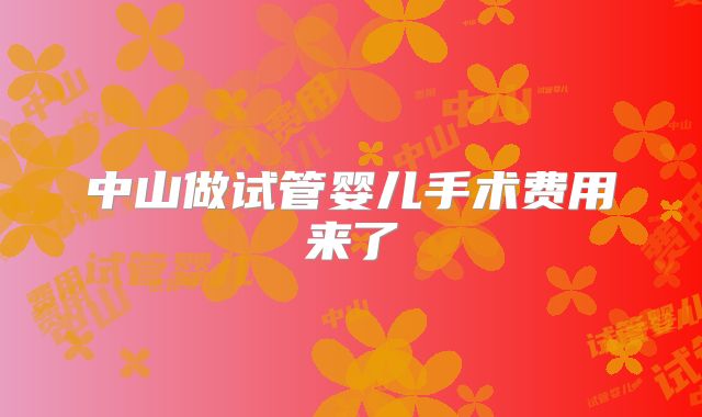 中山做试管婴儿手术费用来了