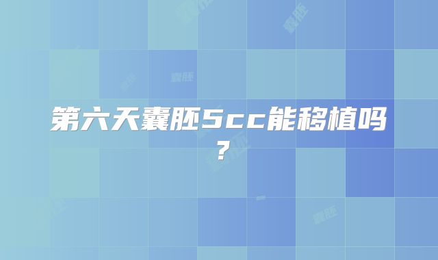 第六天囊胚5cc能移植吗？