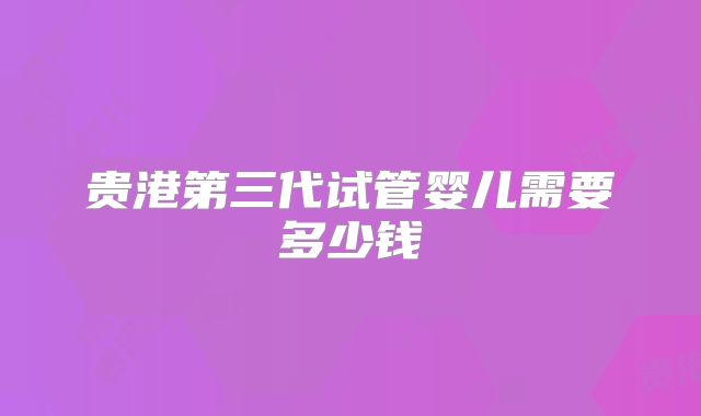 贵港第三代试管婴儿需要多少钱