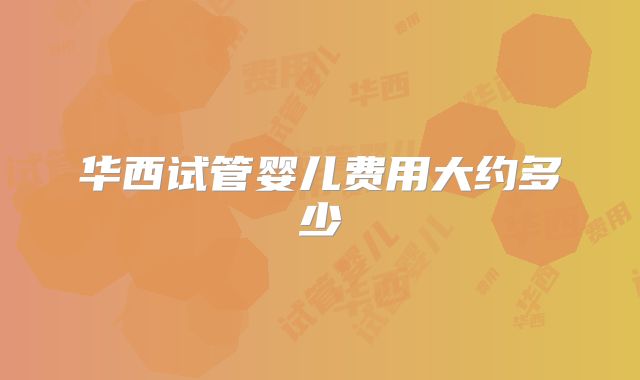 华西试管婴儿费用大约多少