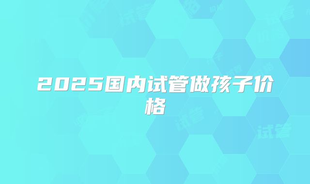 2025国内试管做孩子价格