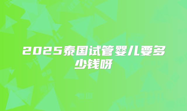 2025泰国试管婴儿要多少钱呀
