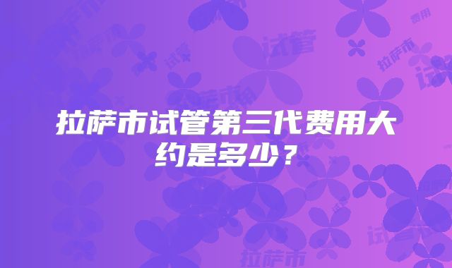 拉萨市试管第三代费用大约是多少？