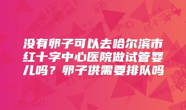 没有卵子可以去哈尔滨市红十字中心医院做试管婴儿吗？卵子供需要排队吗