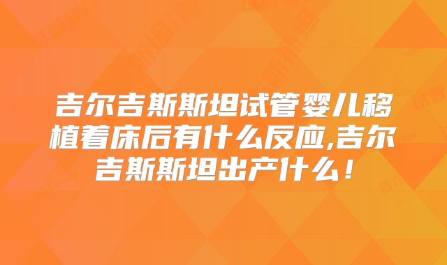 吉尔吉斯斯坦试管婴儿移植着床后有什么反应,吉尔吉斯斯坦出产什么！