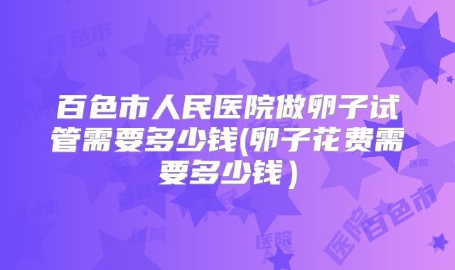 百色市人民医院做卵子试管需要多少钱(卵子花费需要多少钱）
