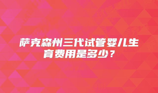 萨克森州三代试管婴儿生育费用是多少？