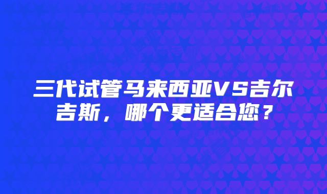三代试管马来西亚VS吉尔吉斯,哪个更适合您?
