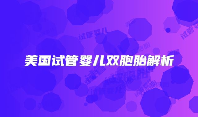 美国试管婴儿双胞胎解析
