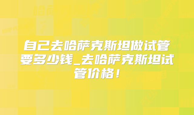 自己去哈萨克斯坦做试管要多少钱_去哈萨克斯坦试管价格！