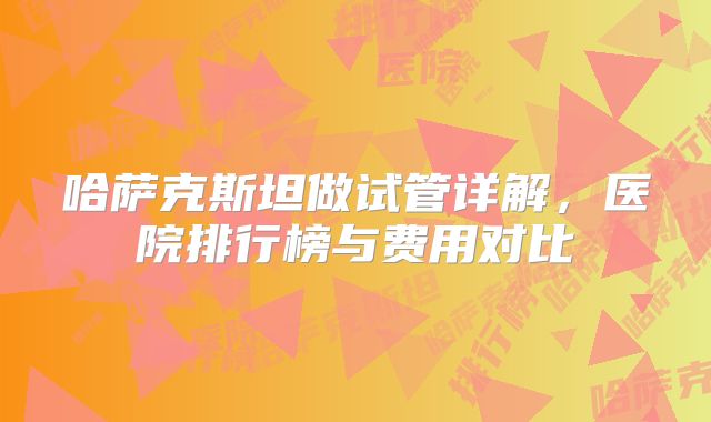 哈萨克斯坦做试管详解，医院排行榜与费用对比