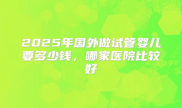 2025年国外做试管婴儿要多少钱，哪家医院比较好