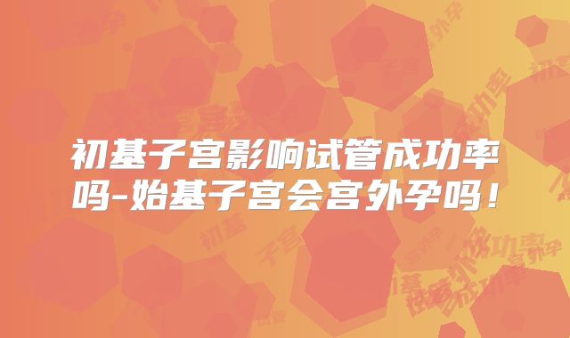 初基子宫影响试管成功率吗-始基子宫会宫外孕吗!