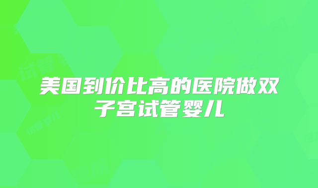 美国到价比高的医院做双子宫试管婴儿