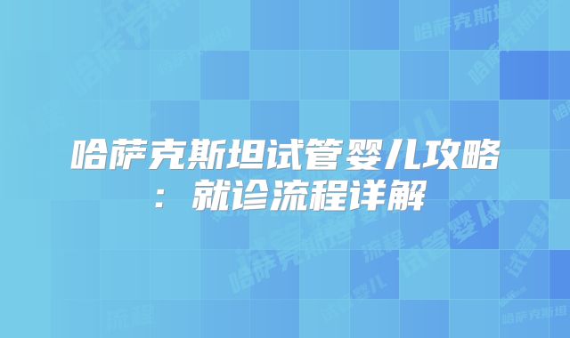 哈萨克斯坦试管婴儿攻略:就诊流程详解