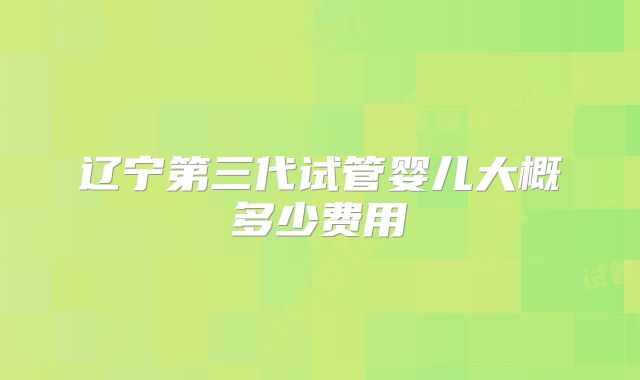 辽宁第三代试管婴儿大概多少费用