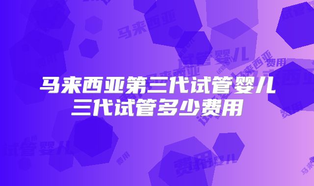 马来西亚第三代试管婴儿三代试管多少费用