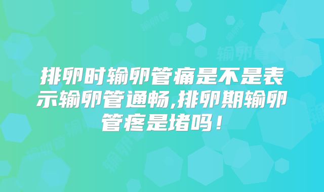 排卵时输卵管痛是不是表示输卵管通畅,排卵期输卵管疼是堵吗！