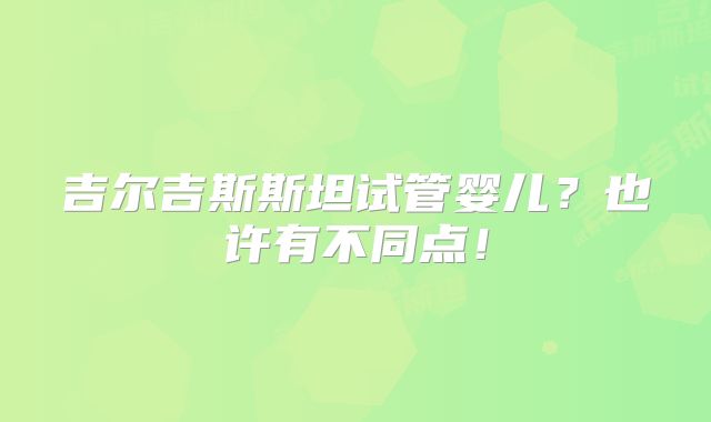 吉尔吉斯斯坦试管婴儿？也许有不同点！