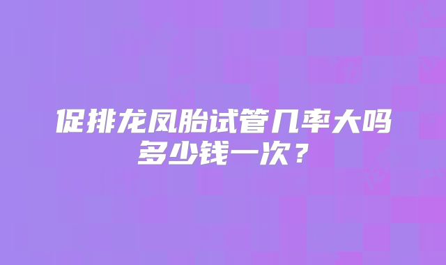 促排龙凤胎试管几率大吗多少钱一次？