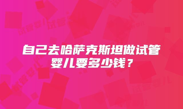 自己去哈萨克斯坦做试管婴儿要多少钱？