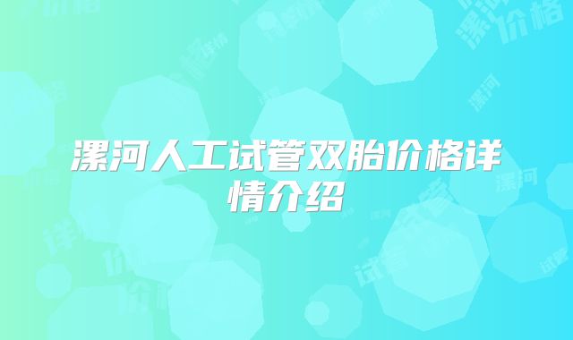 漯河人工试管双胎价格详情介绍