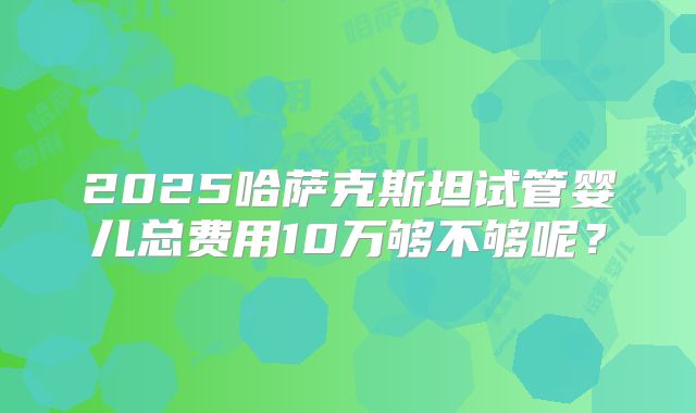 2025哈萨克斯坦试管婴儿总费用10万够不够呢？