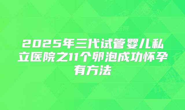 2025年三代试管婴儿私立医院之11个卵泡成功怀孕有方法