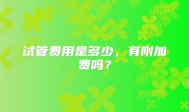 试管费用是多少,有附加费吗?