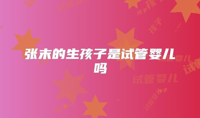 张末的生孩子是试管婴儿吗