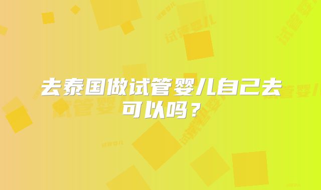 去泰国做试管婴儿自己去可以吗?