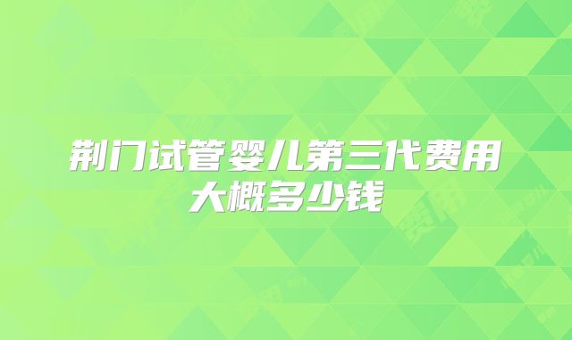 荆门试管婴儿第三代费用大概多少钱