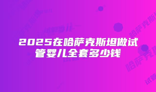 2025在哈萨克斯坦做试管婴儿全套多少钱