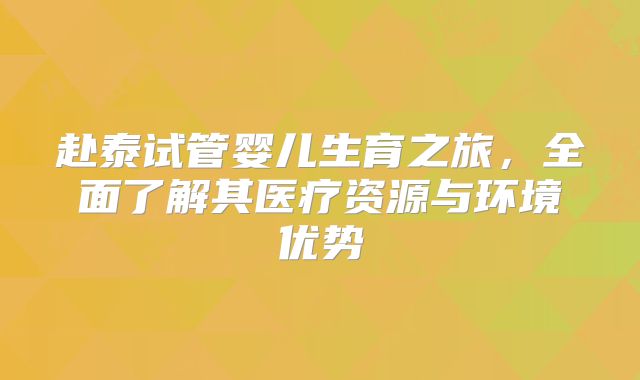 赴泰试管婴儿生育之旅,全面了解其医疗资源与环境优势