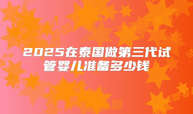 2025在泰国做第三代试管婴儿准备多少钱