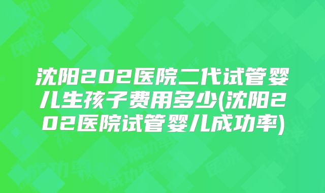 沈阳202医院二代试管婴儿生孩子费用多少(沈阳202医院试管婴儿成功率)