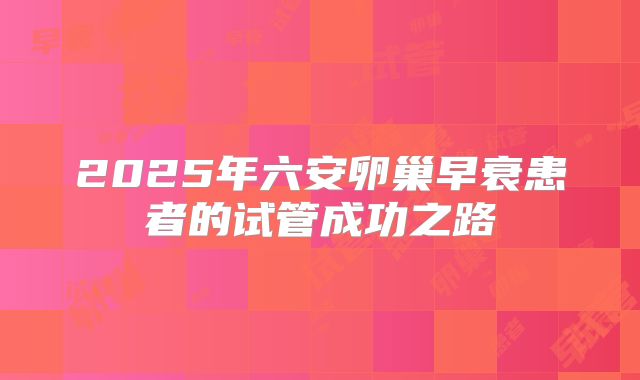 2025年六安卵巢早衰患者的试管成功之路