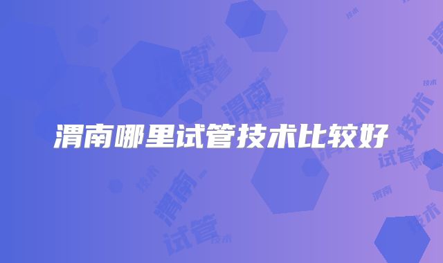渭南哪里试管技术比较好