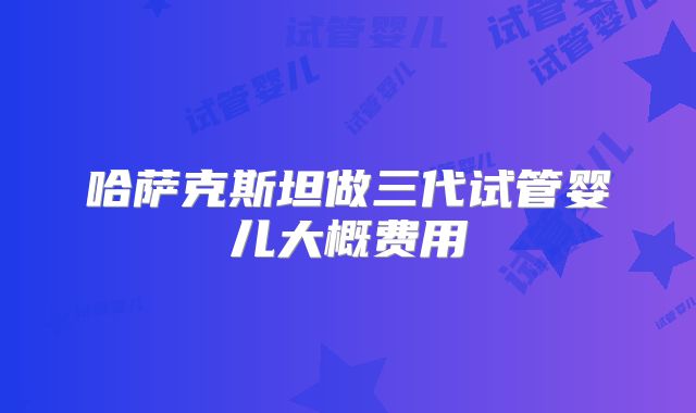 哈萨克斯坦做三代试管婴儿大概费用
