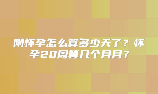 刚怀孕怎么算多少天了？怀孕20周算几个月月？